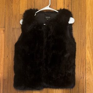 TOPSHOP BLACK Faux Fur Vest